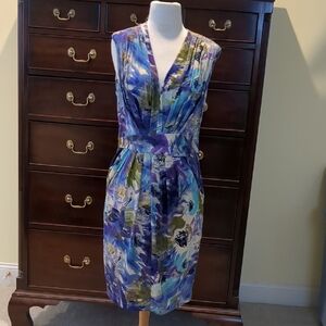 Komarov Vibrant Blue and Green Dress